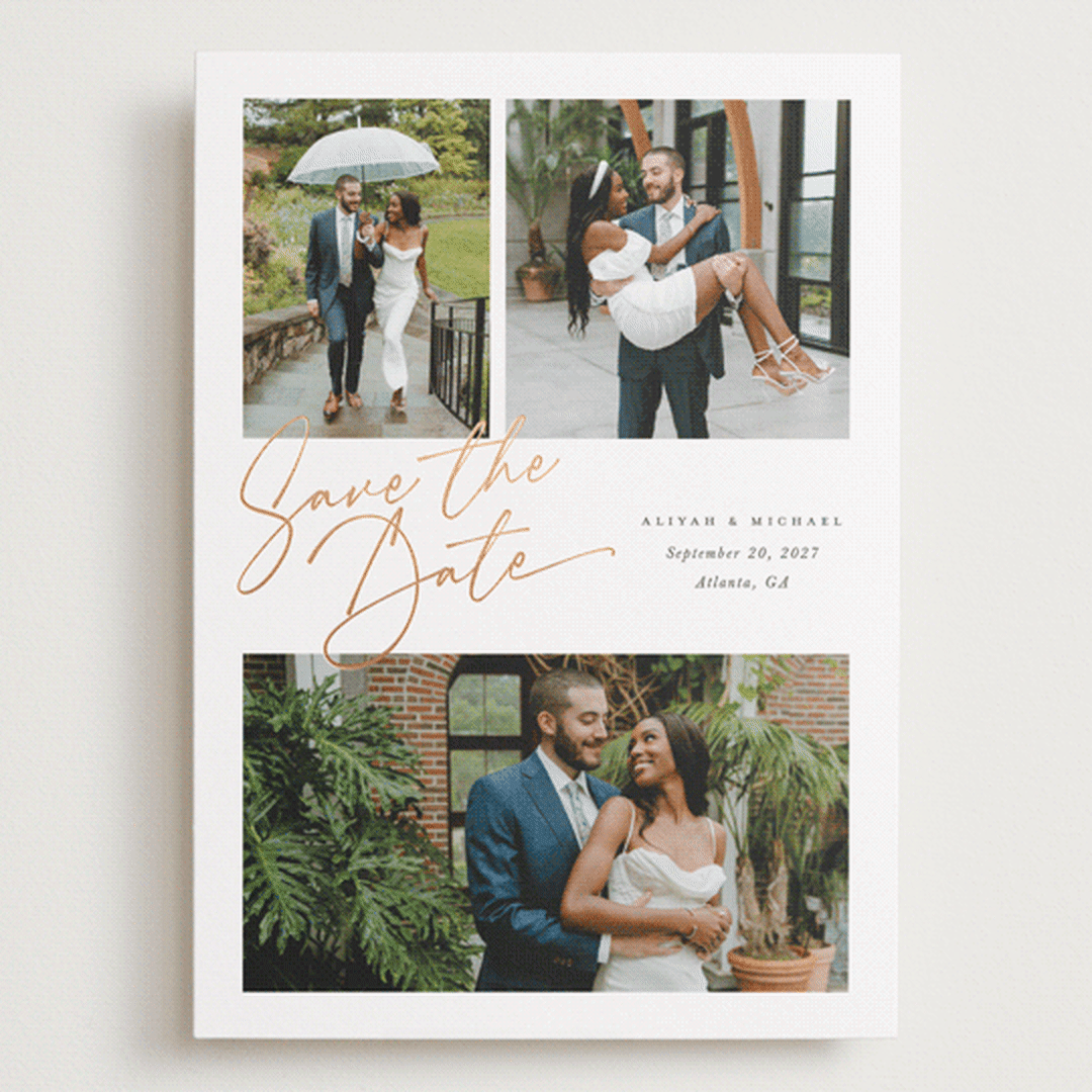 "three" - Save the Dates in Pearl by Melanie Kosuge - Front