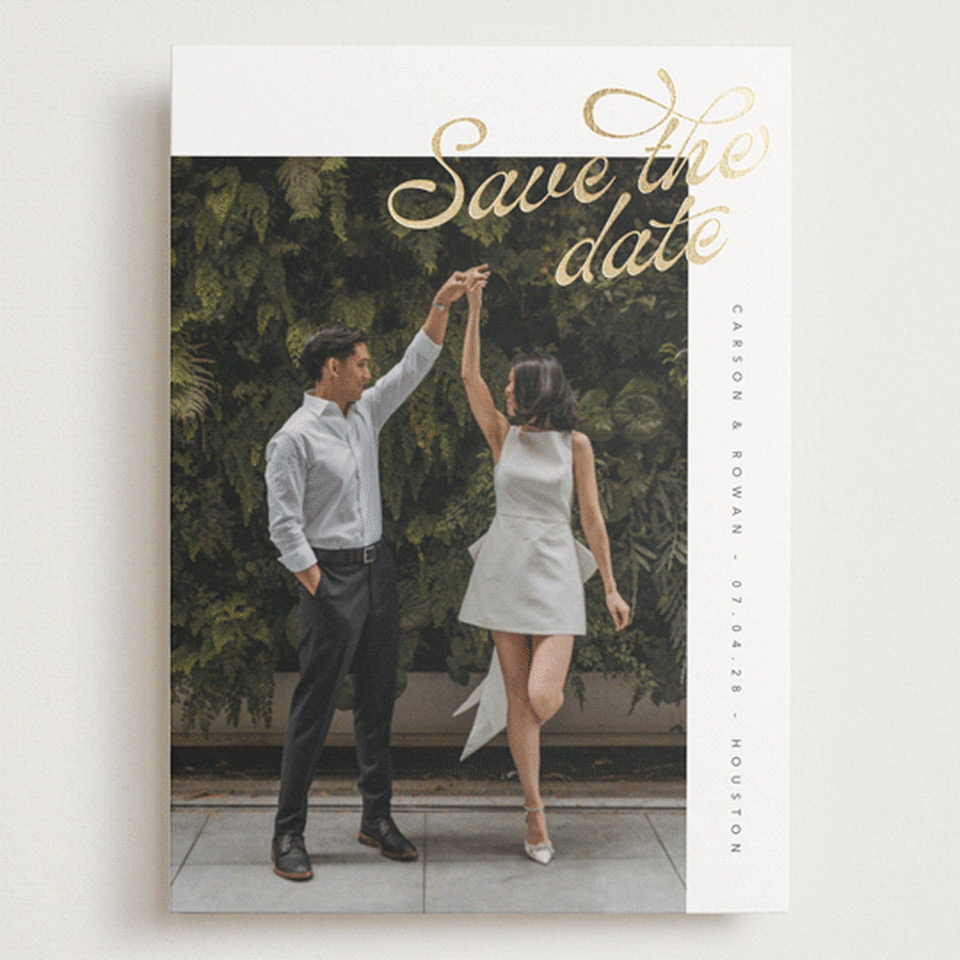 "Swirling" - Save the Dates in Pearl by Chryssi Tsoupanarias - Front