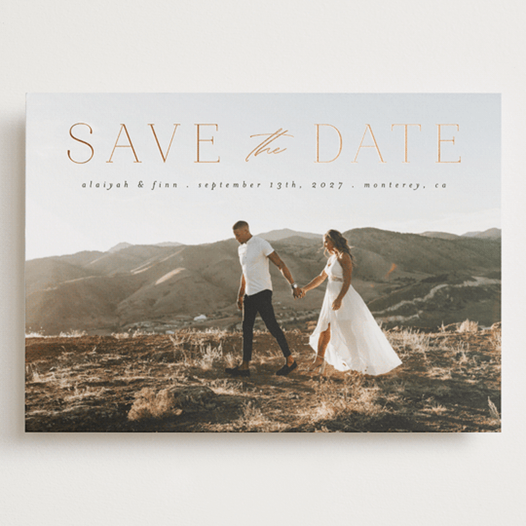 "Classic Lettering" - Save the Dates in Charcoal by Morgan Kendall - Front