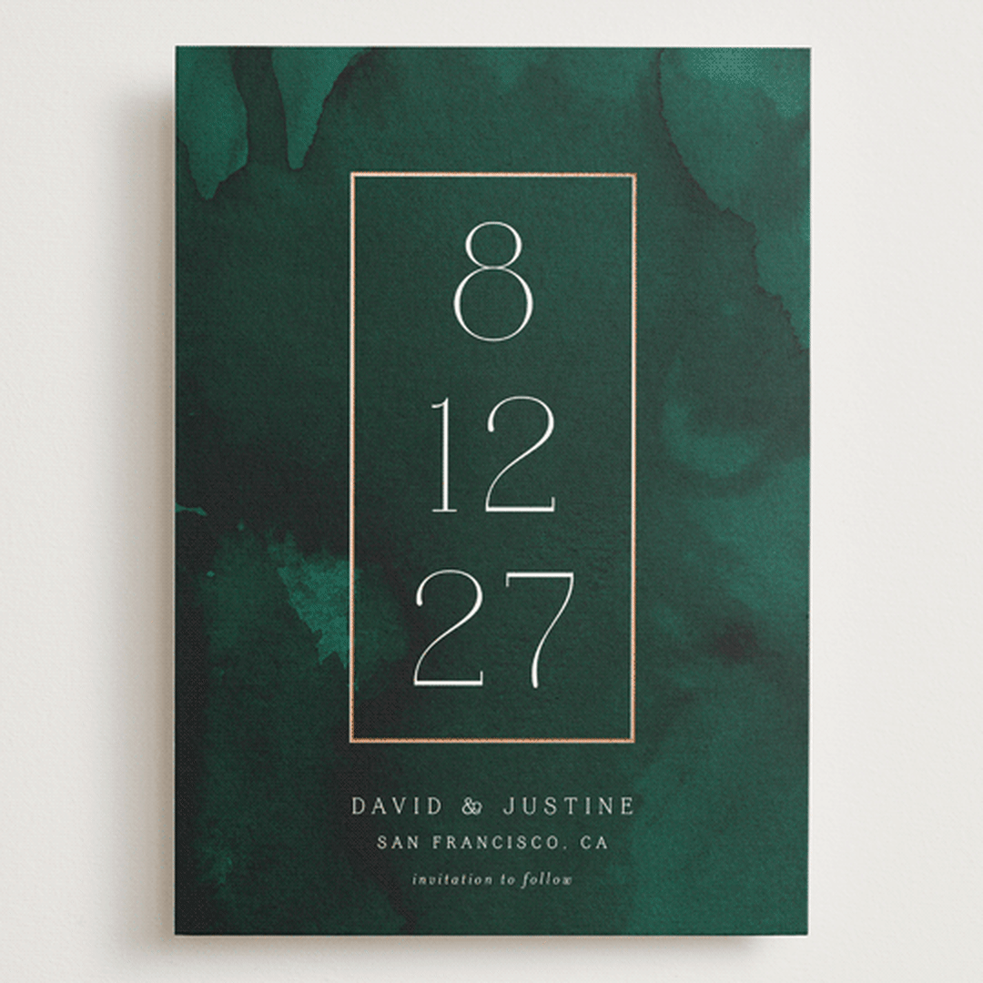 "Modernized" - Save the Dates in Jade by Kerry Doyle - Front