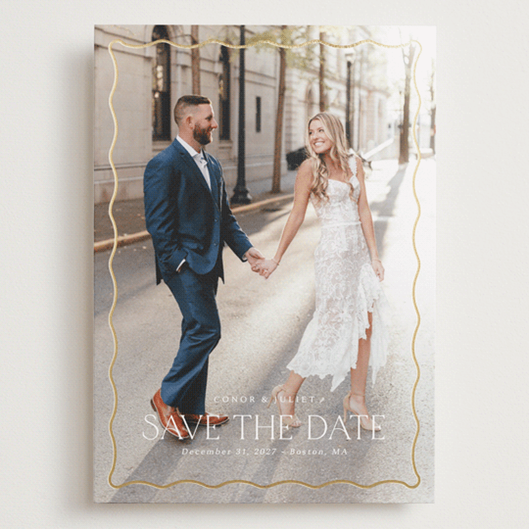 "Scalloped Border" - Save the Dates in Cloud by Kaydi Bishop - Front