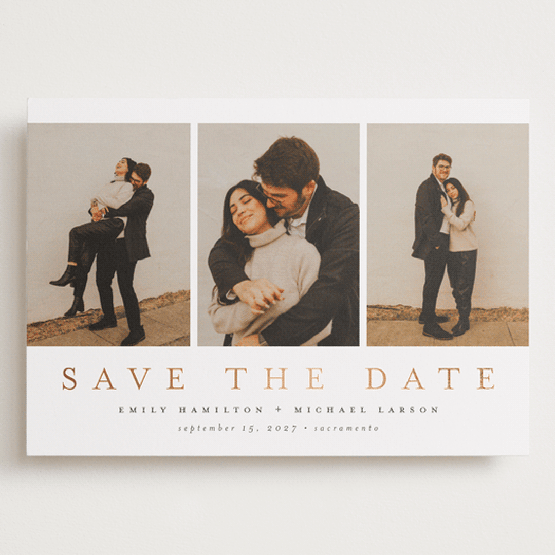 "Elegant Trio" - Save the Dates in Lace by Nicole Walsh - Front