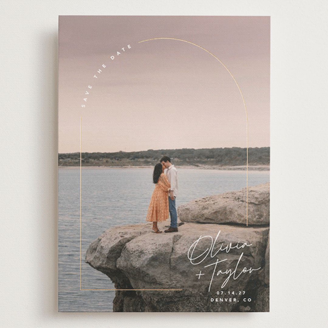 "Arch Signature" - Save the Dates in Classic by Kelly Schmidt - Front