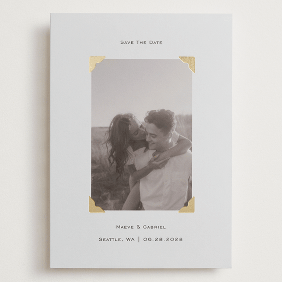"scrapbook frame" - Save the Dates in Cream by Jenny Millington - Front