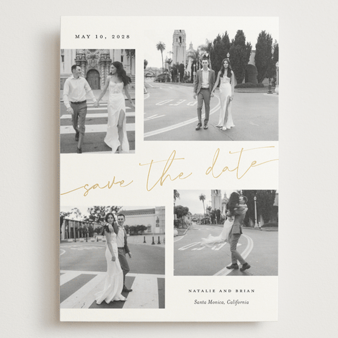 "minimal holiday gallery" - Save the Dates in Snow by Sarah Curry - Front