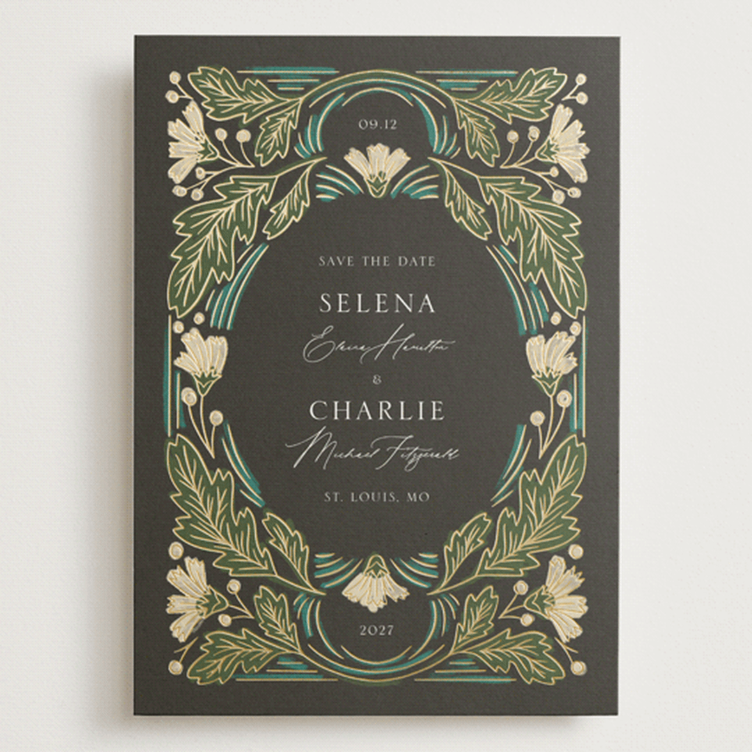 "Embellished" - Save the Dates in Lily by Jen Owens - Front