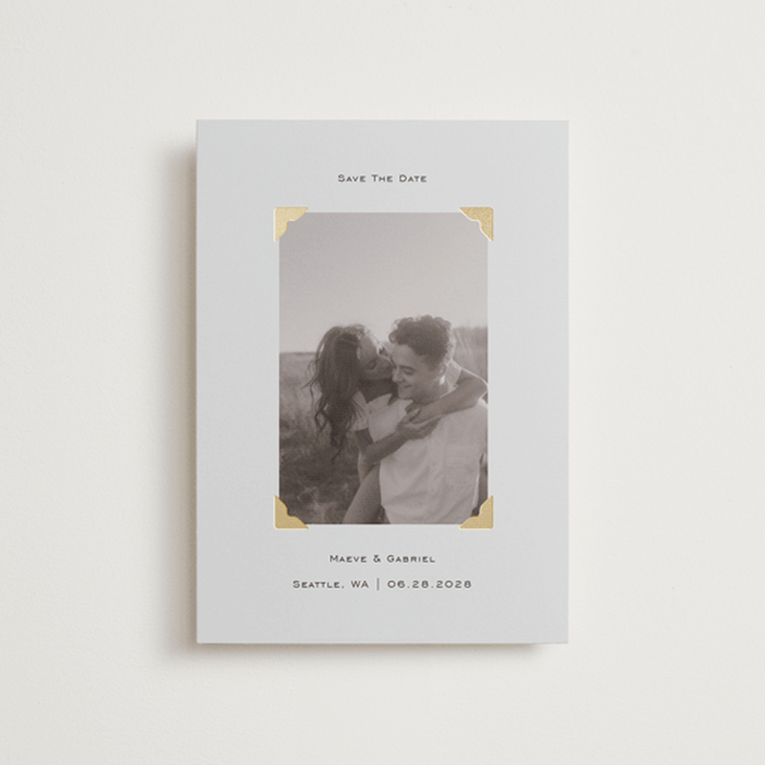 "scrapbook frame" - Save the Dates in Cream by Jenny Millington - Front