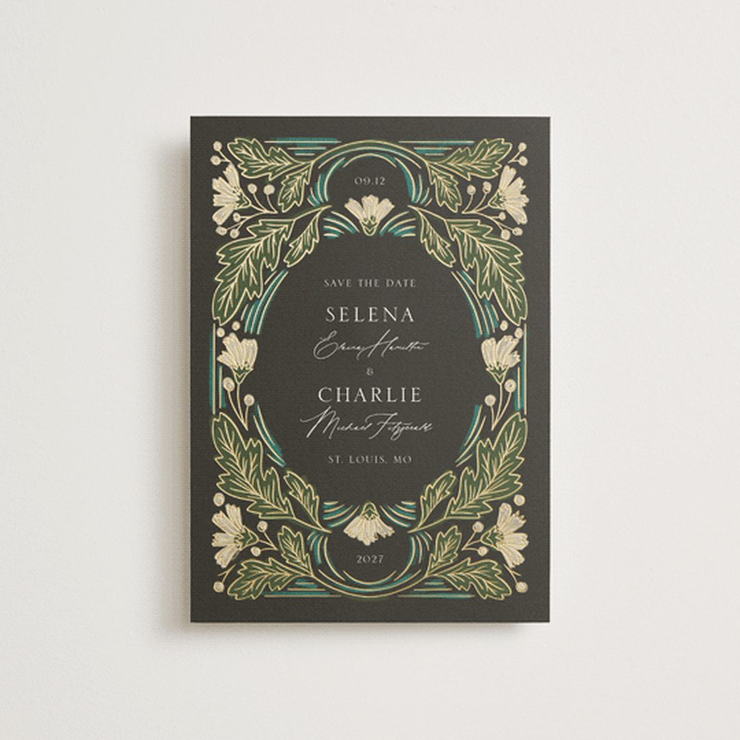 "Embellished" - Save the Dates in Lily by Jen Owens - Front