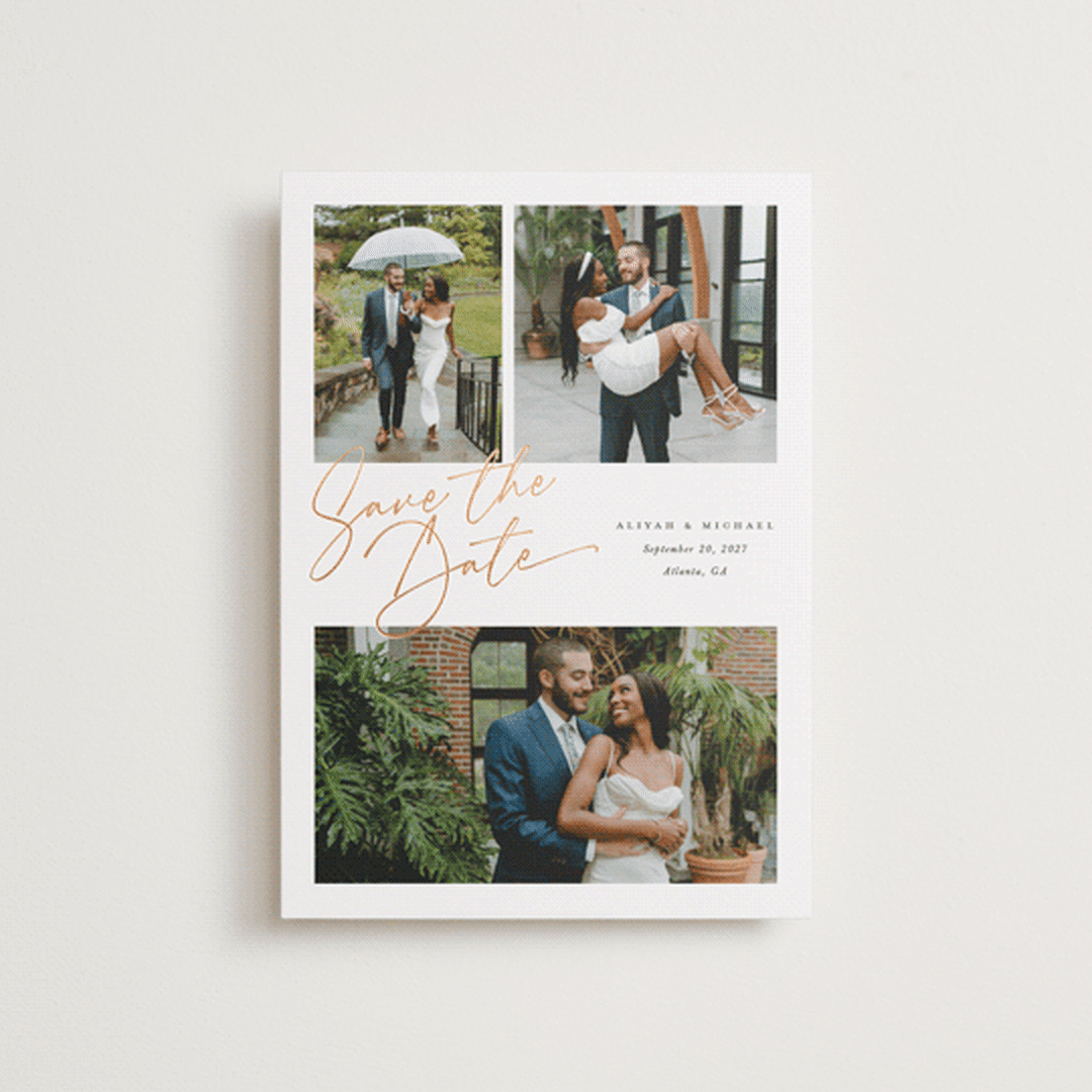 "three" - Save the Dates in Pearl by Melanie Kosuge - Front