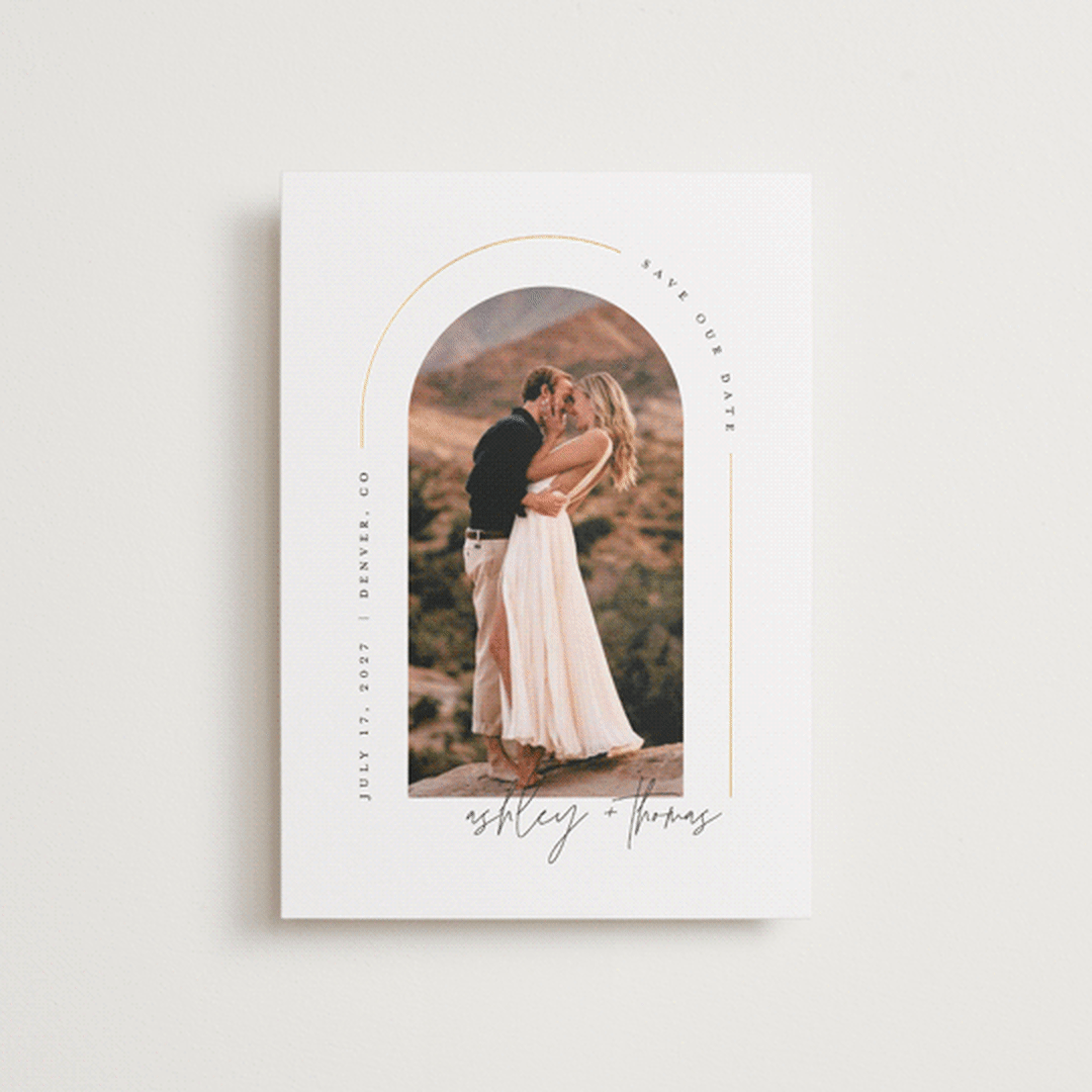 "Arch" - Save the Dates in Silk by Kelly Schmidt - Front