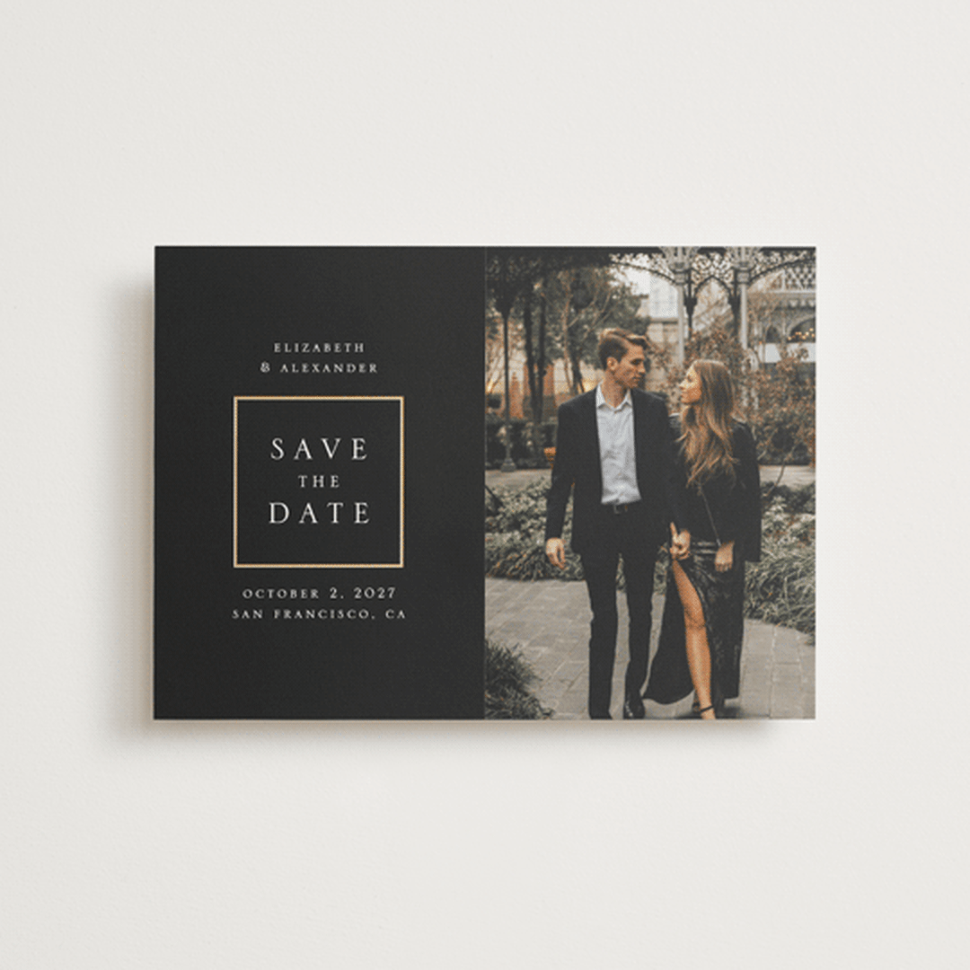 "Сlassic" - Save the Dates in Black Coal by Remioni - Front