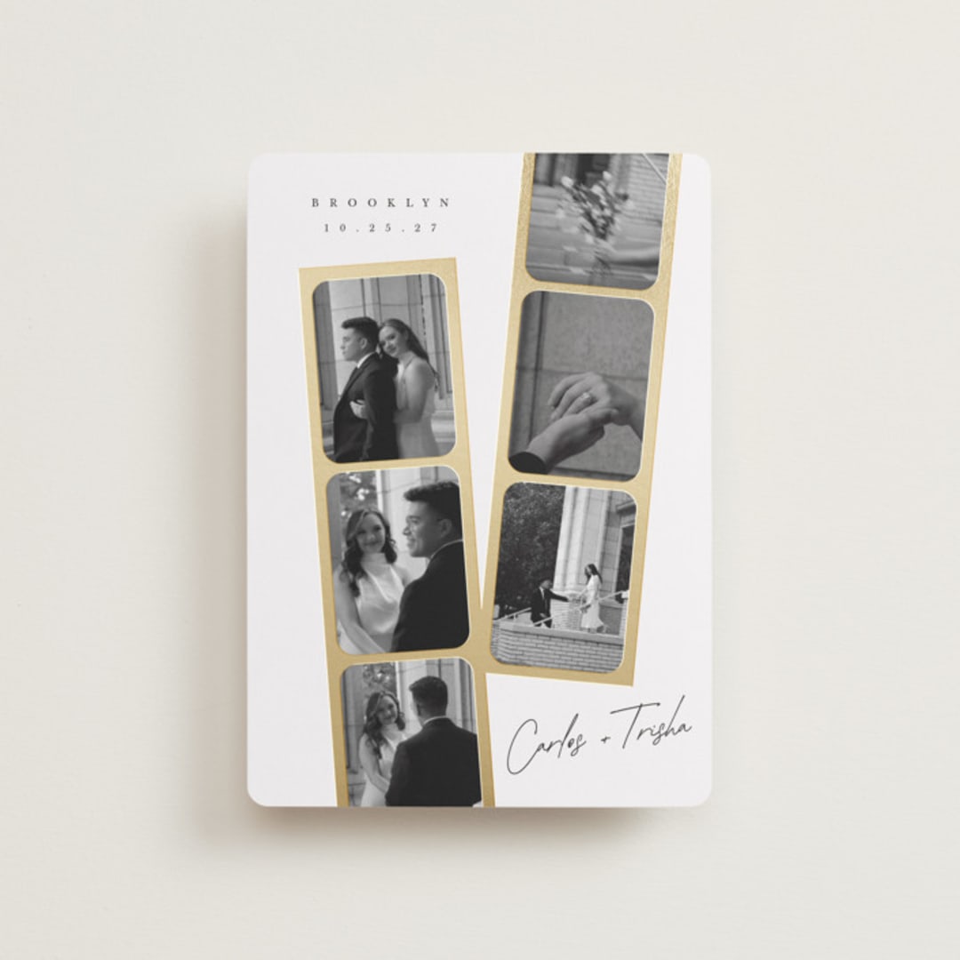 "Snapshots" - Save the Dates in Pearl by Leah Bisch - Front