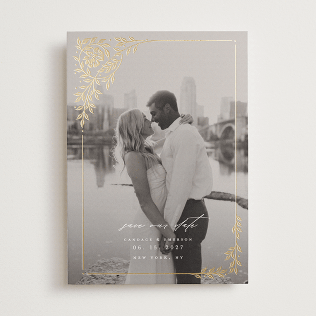 "Gilded nouveau frame" - Save the Dates in Ivory by Ana de Sousa - Front