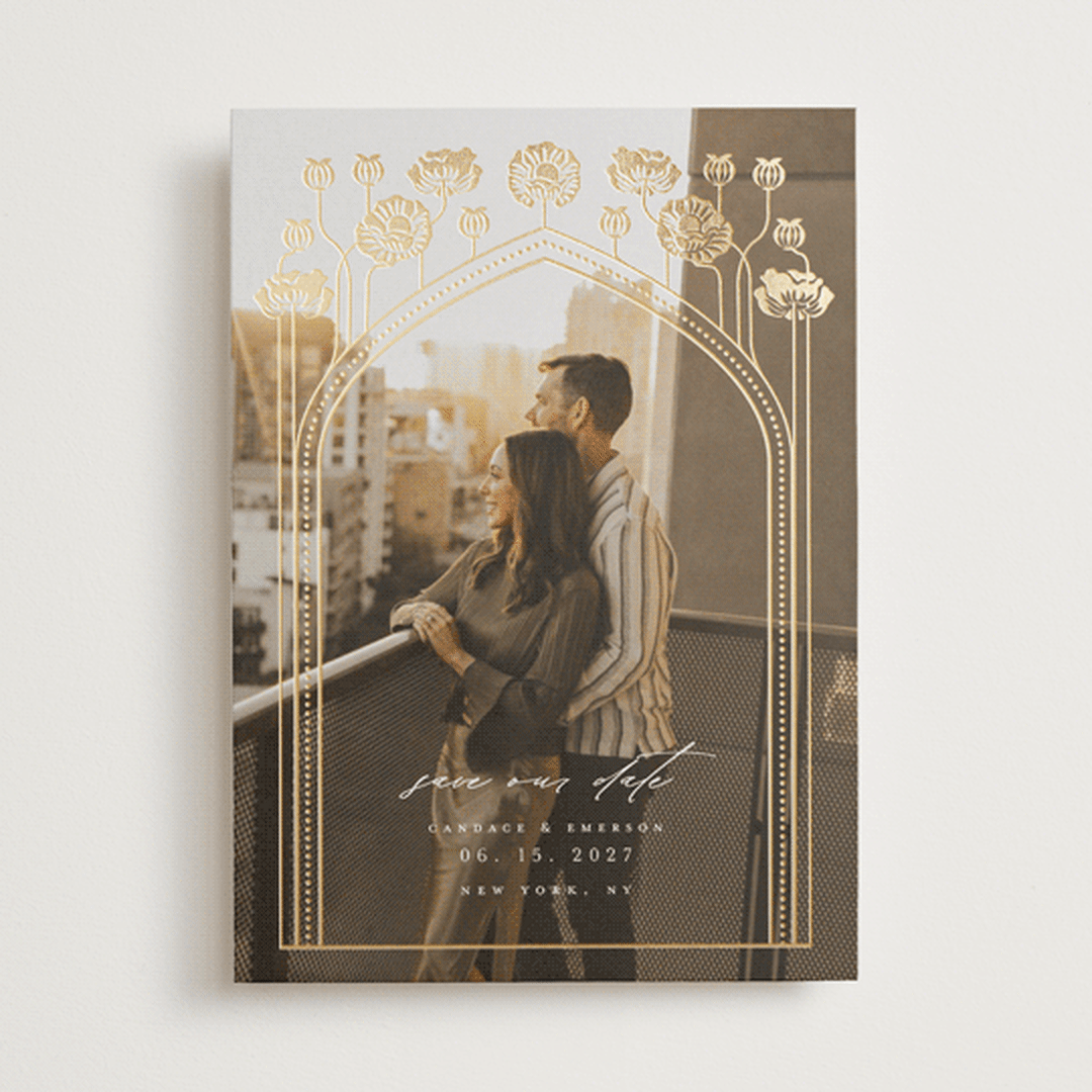 "Nouveau flowers" - Save the Dates in Pearl by Ana de Sousa - Front
