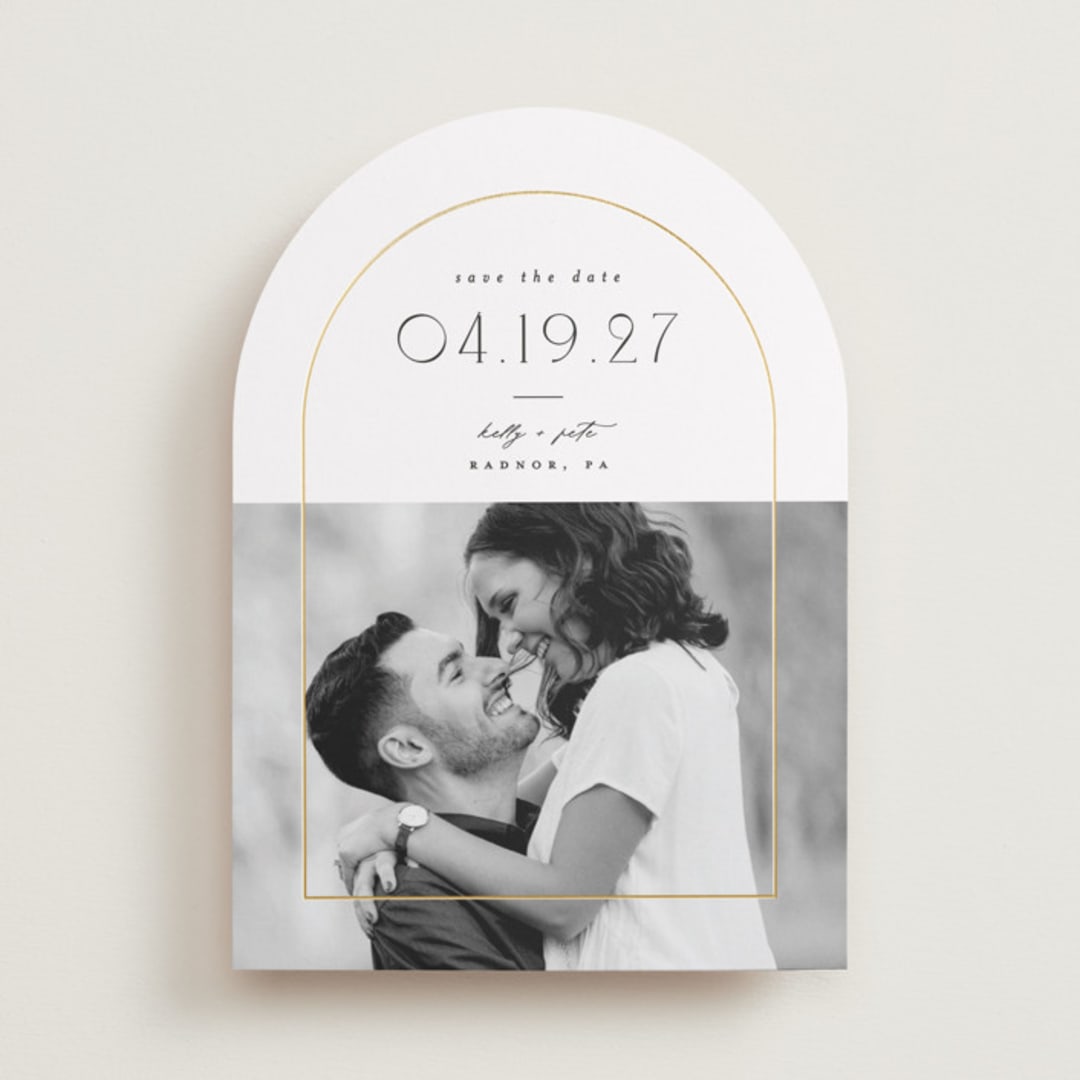"Inverse" - Save the Dates in Cotton by Everett Paper Goods - Front