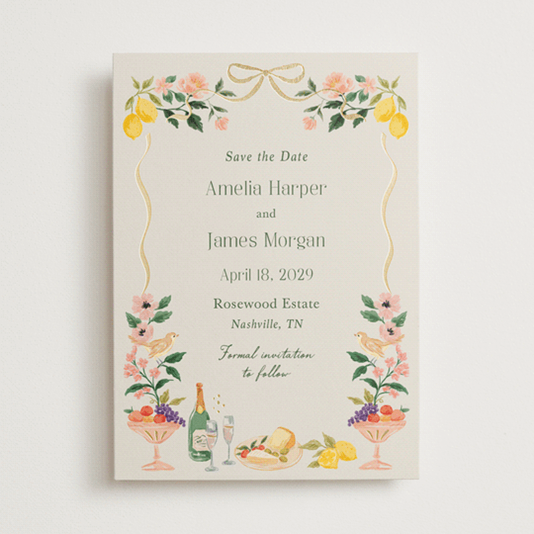 "Garden Feast" - Save the Dates in Garden by Elly - Front