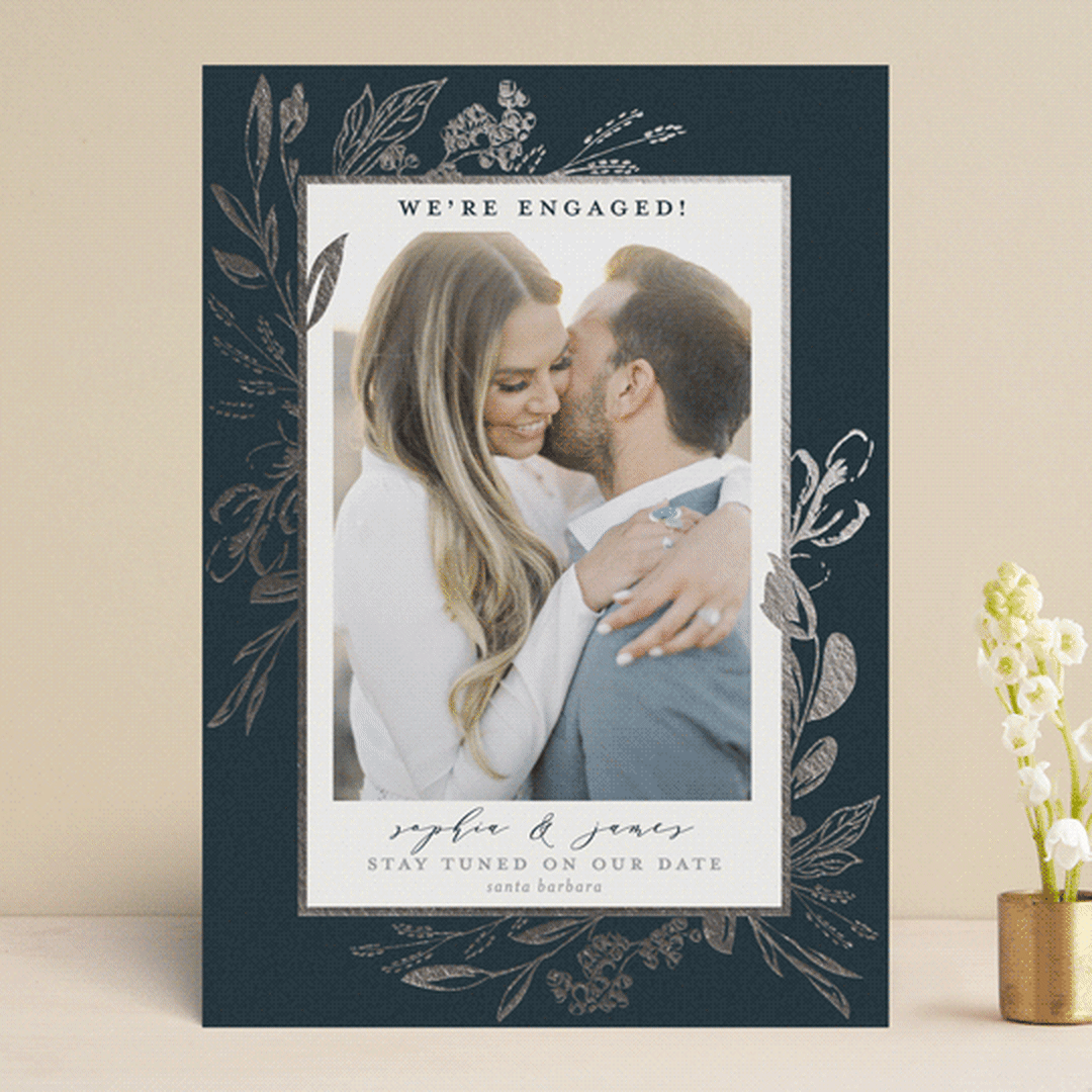 "Our Day" - Save the Dates in Navy by Susan Moyal - Front