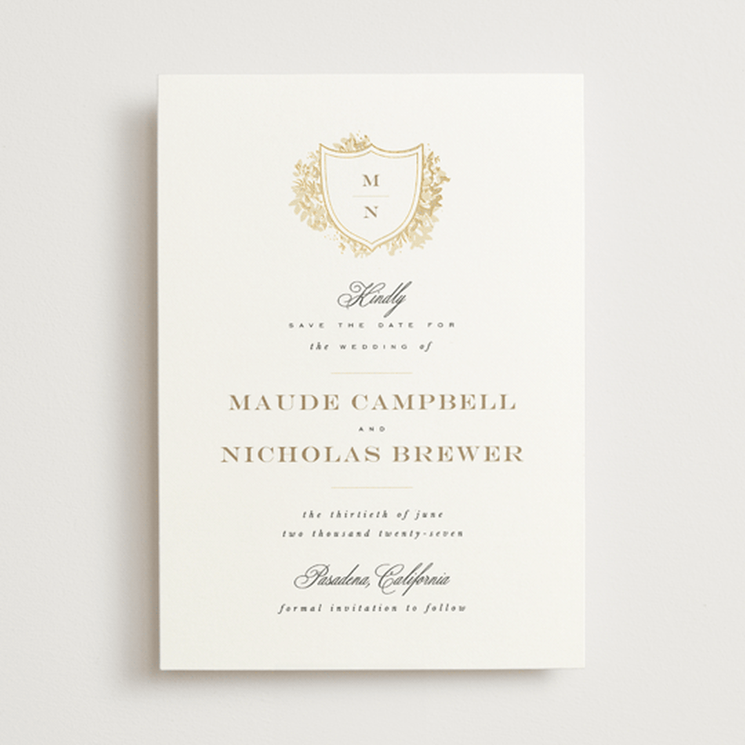 "Heritage" - Save the Dates in Honeysuckle by Leah Bisch - Front