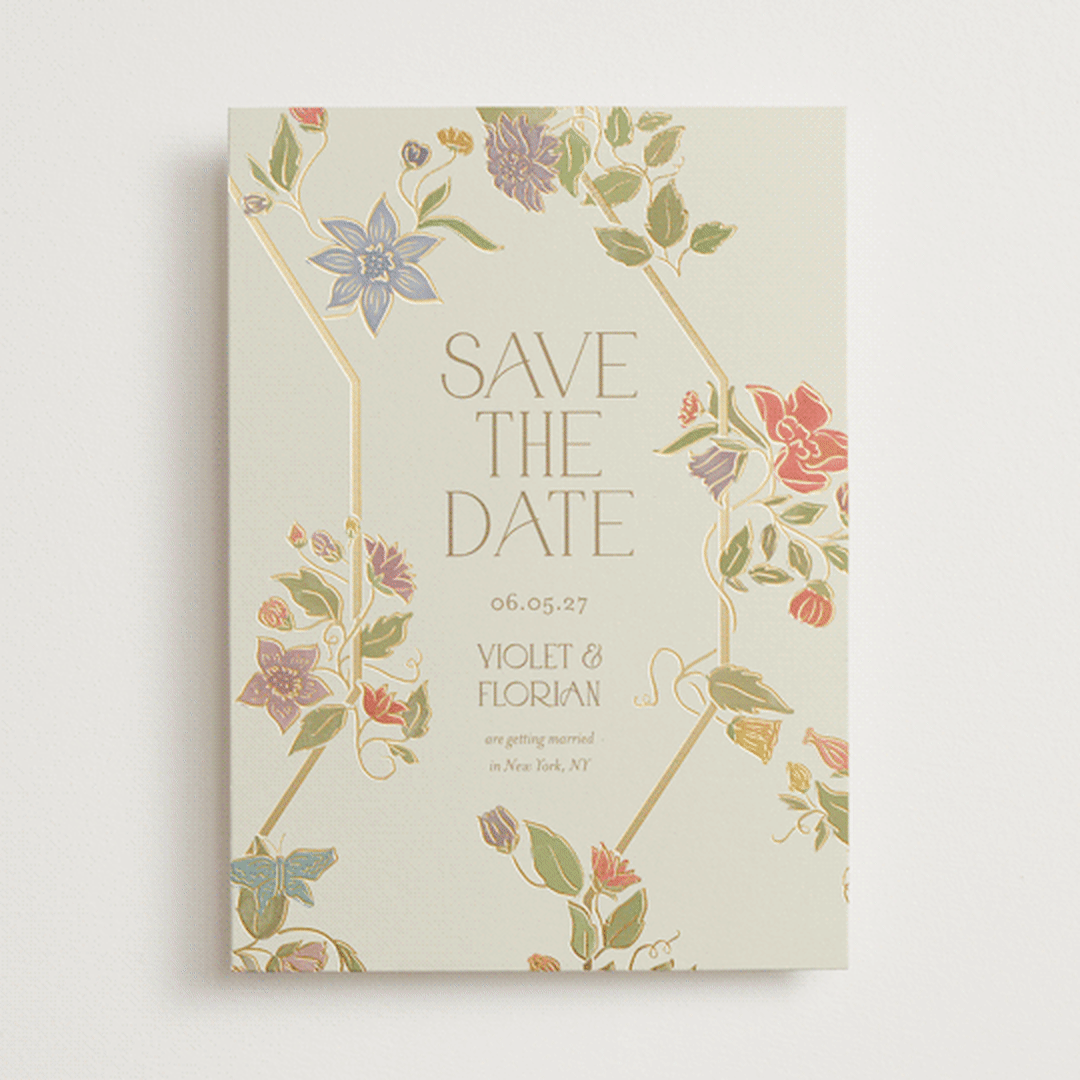 "Radiant Botany" - Save the Dates in Mint by Simona Camp - Front