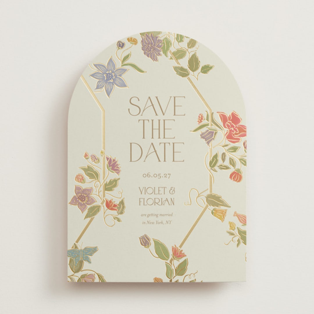"Radiant Botany" - Save the Dates in Mint by Simona Camp - Front