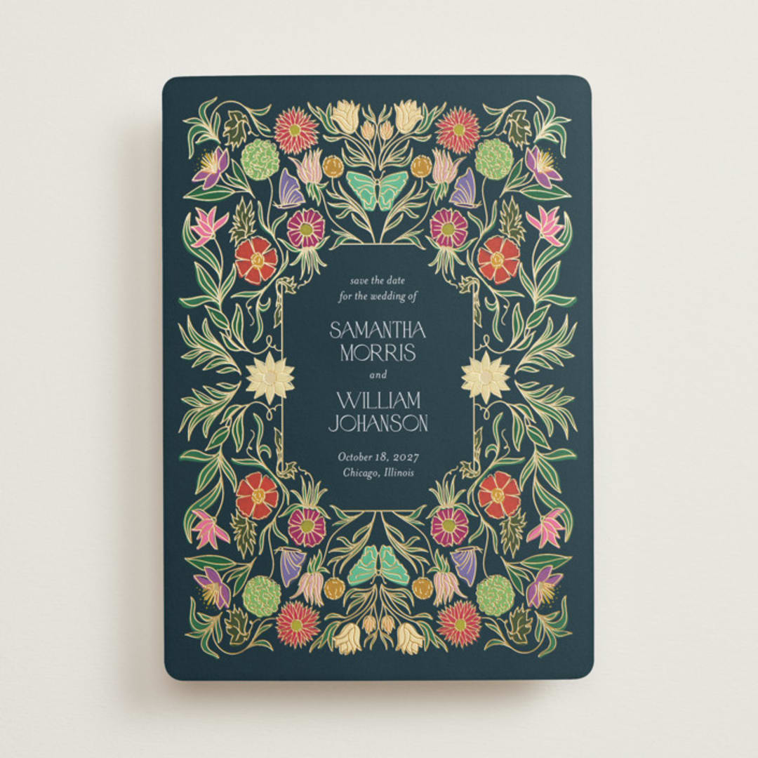 "Gilded Tapestry" - Save the Dates in Midnight Garden by Simona Camp - Front