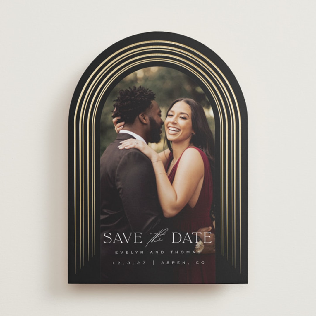 "Love Always" - Save the Dates in Tuxedo by Leah Bisch - Front