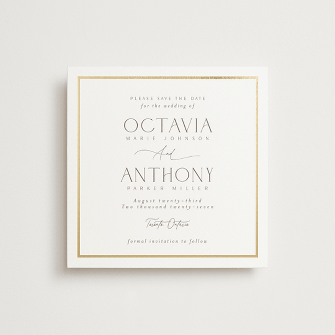 "Regal" - Save the Dates in Porcelain by Nicole Walsh - Front