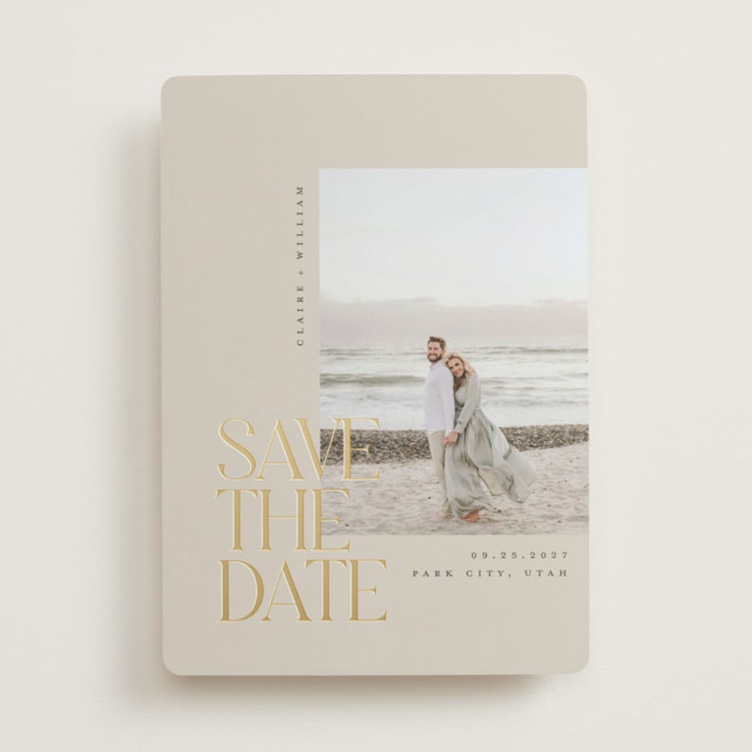 "Savoy" - Save the Dates in Sand by Robert and Stella - Front