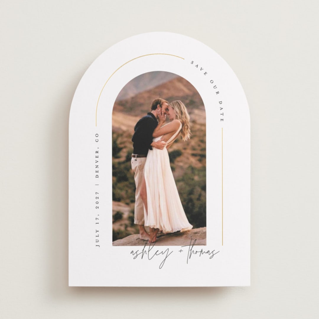 "Arch" - Save the Dates in Silk by Kelly Schmidt - Front