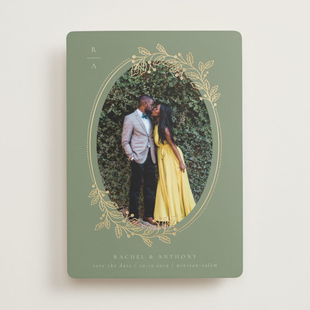 "Vine Wrap" - Save the Dates in Fern by Jen Owens - Front