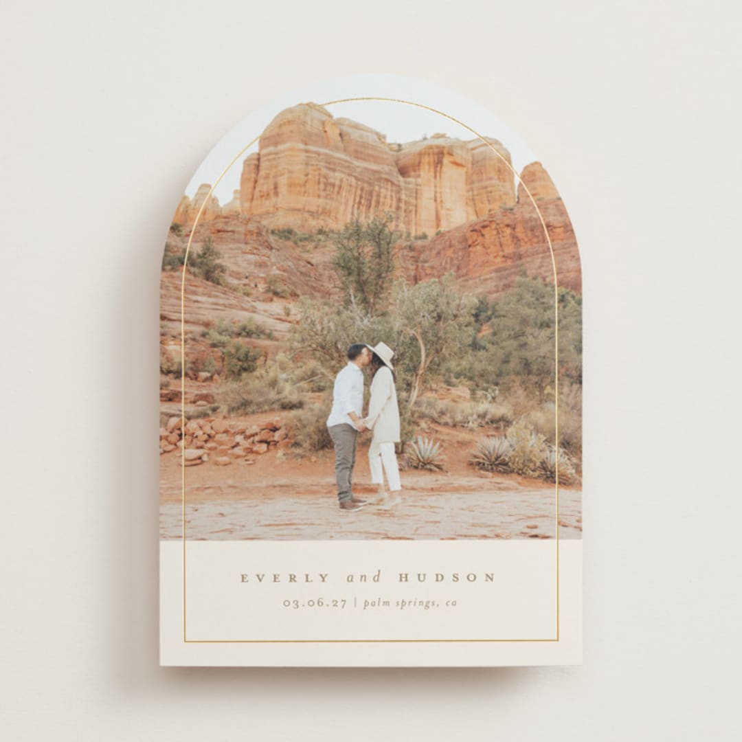 "archway" - Save the Dates in Mushroom by Alexandra Cohn - Front
