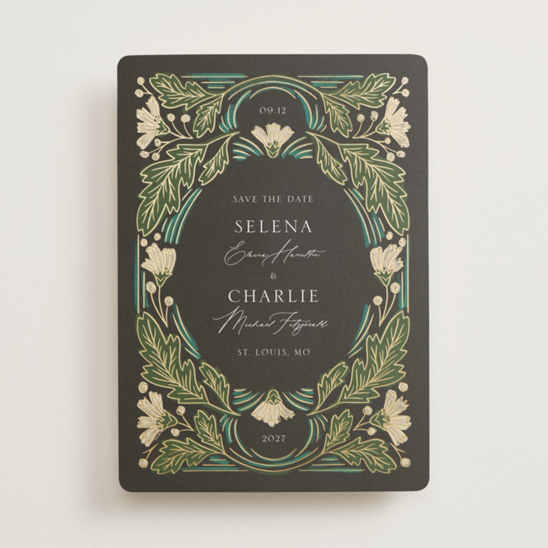 "Embellished" - Save the Dates in Lily by Jen Owens - Front