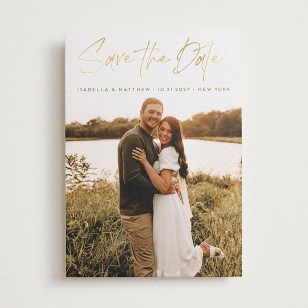 "Fresh and beautiful" - Save the Dates in Brass by Alexandra Dzh - Front
