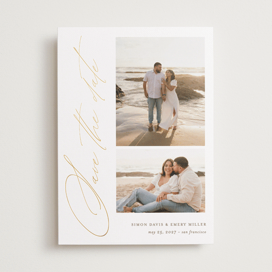 "Whisp" - Save the Dates in Oak by Kate Ahn - Front