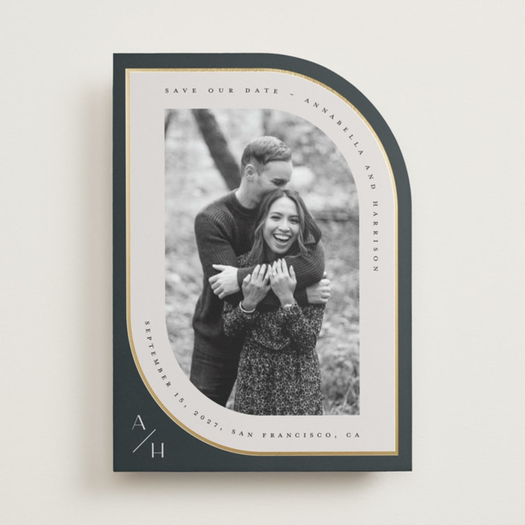 "Modern Gallery" - Save the Dates in Navy by Ana de Sousa - Front