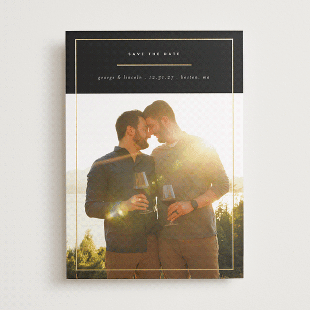 "Perfect" - Save the Dates in Noir by Corinne Malesic - Front
