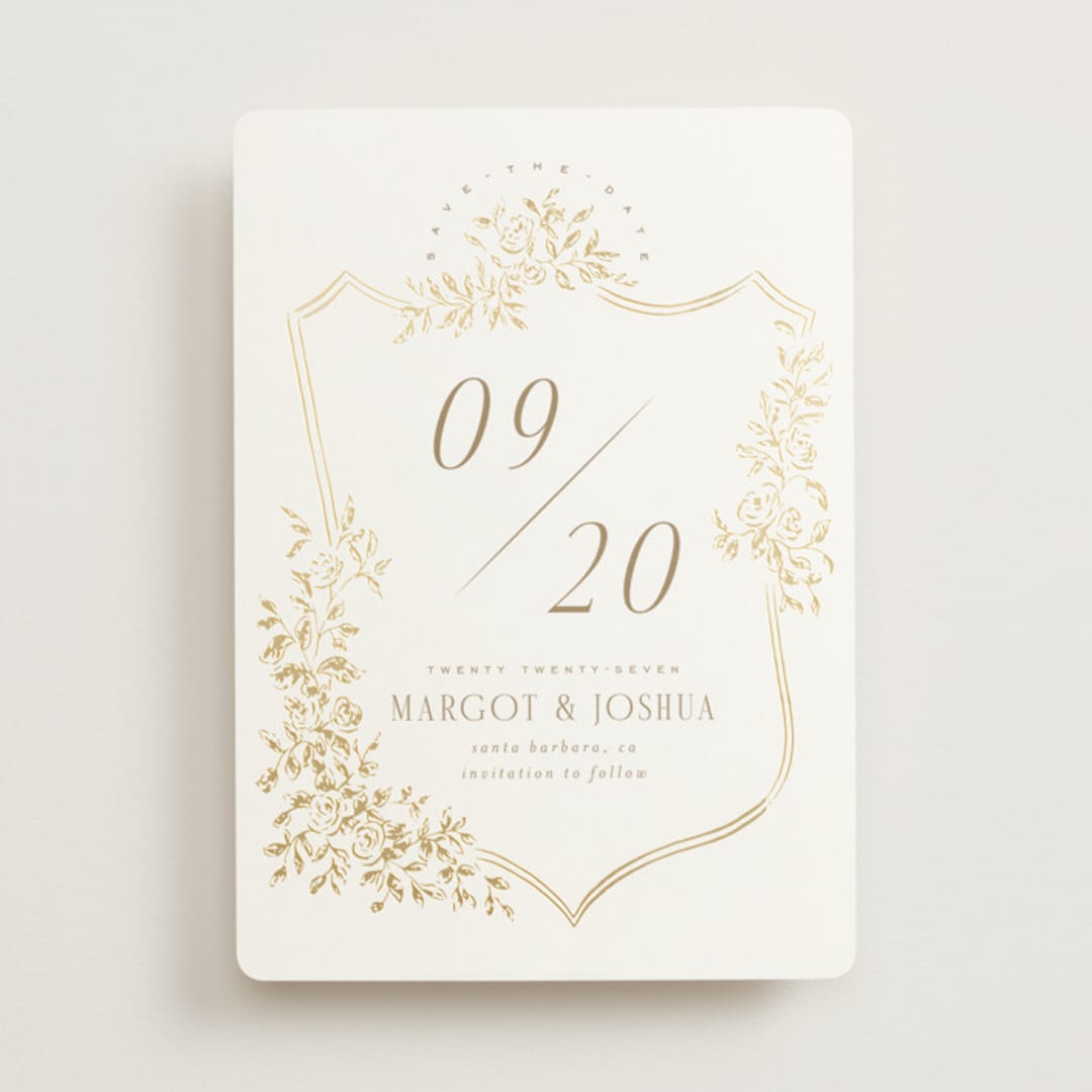 "Emblem" - Save the Dates in Champagne by Leah Bisch - Front