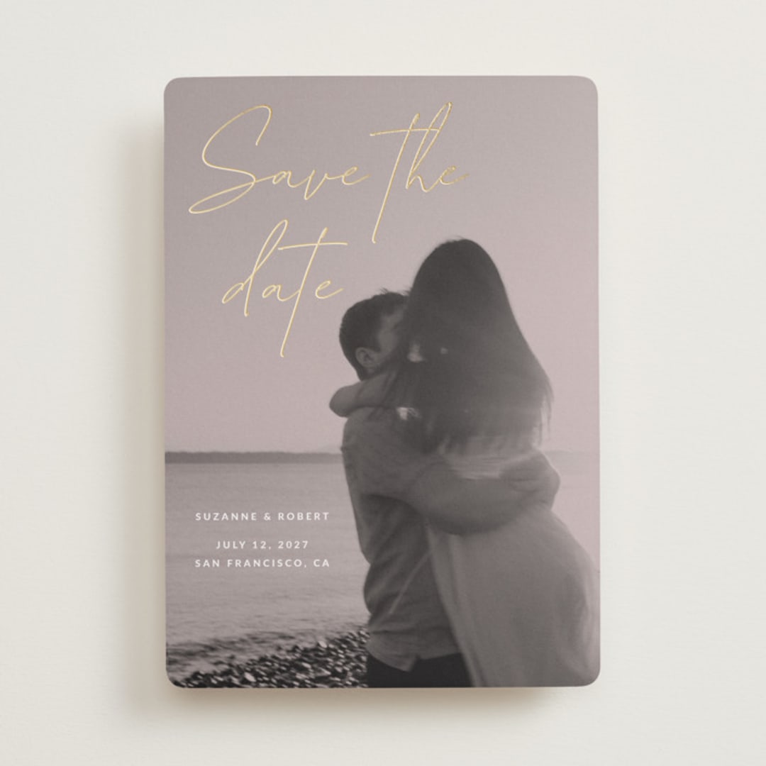 "Blush" - Save the Dates in Rose by Sumak Studio - Front