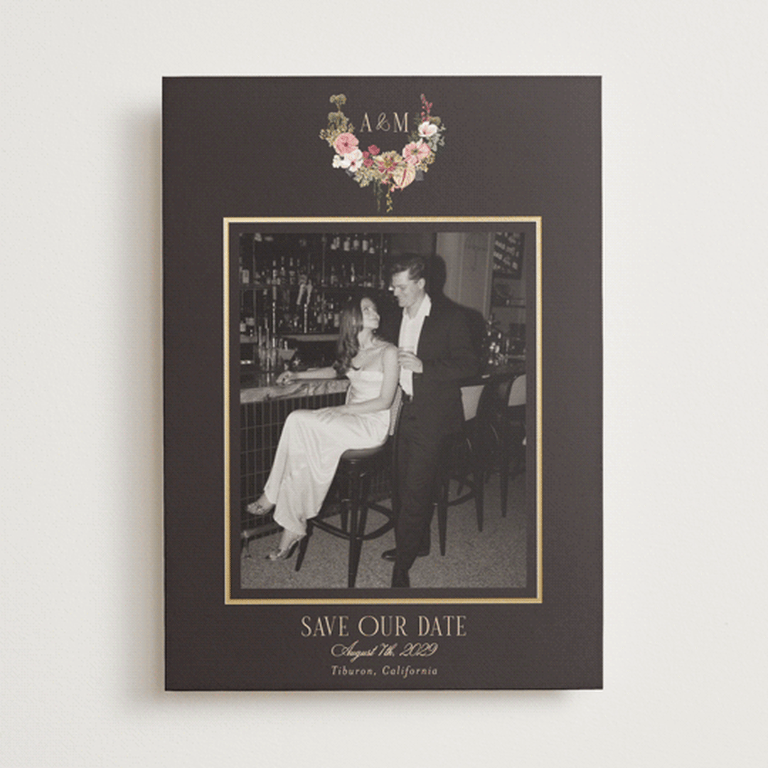 "Flouriishing" - Save the Dates in Blush by Susan Moyal - Front