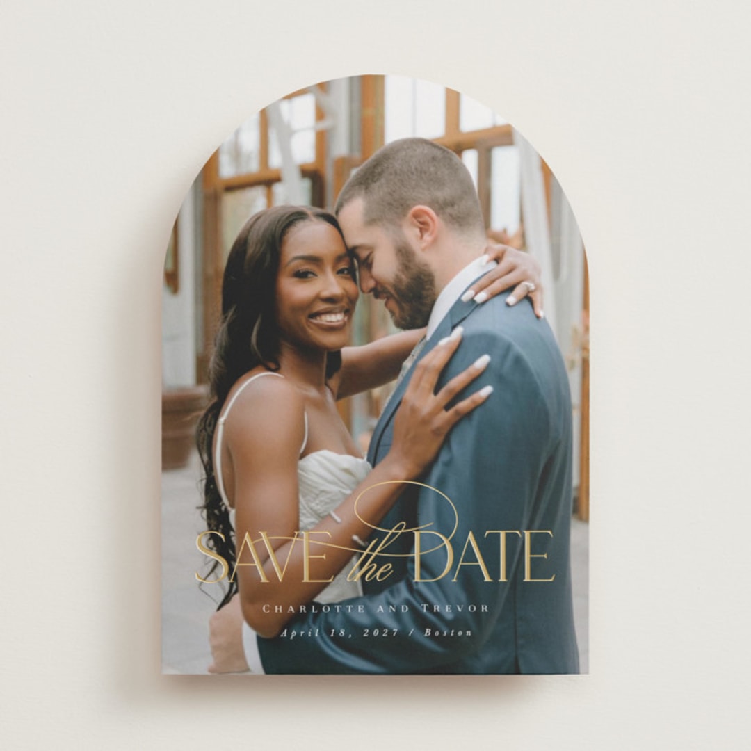 "Ever After" - Save the Dates in Veil by Brandy Folse - Front