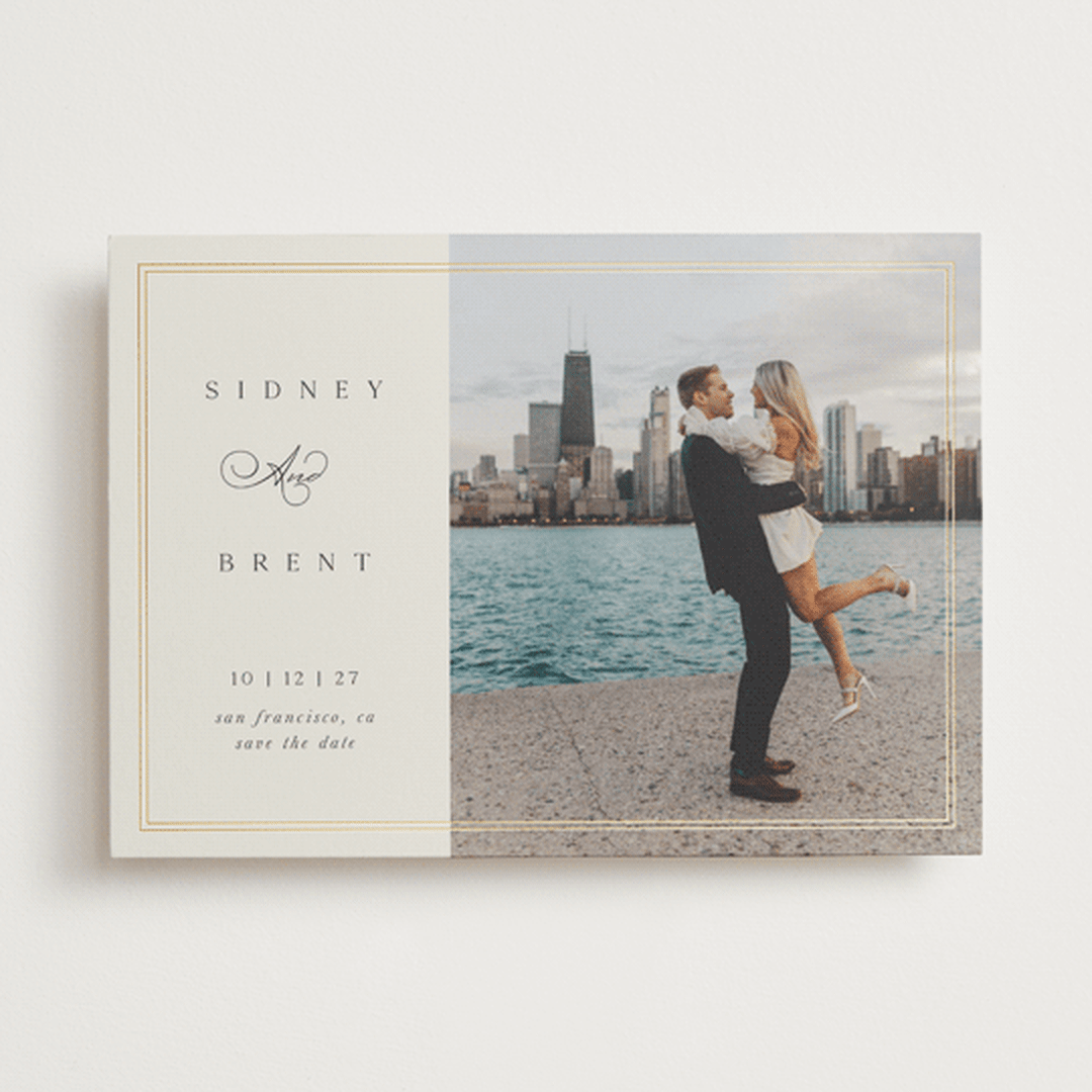 "Aligned" - Save the Dates in Ivory by Laura Hankins - Front