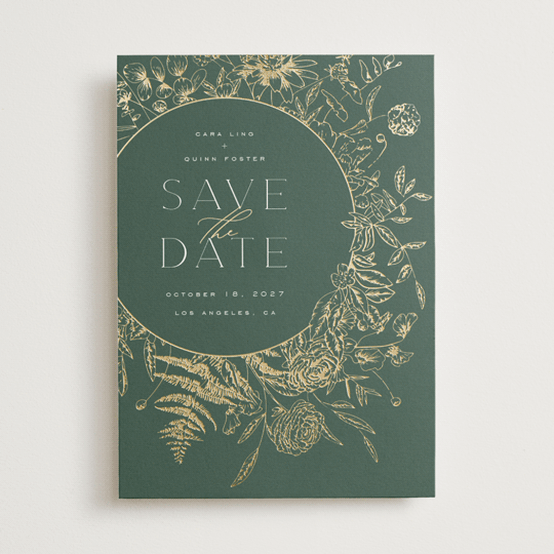 "Always" - Save the Dates in Moss by Leah Bisch - Front