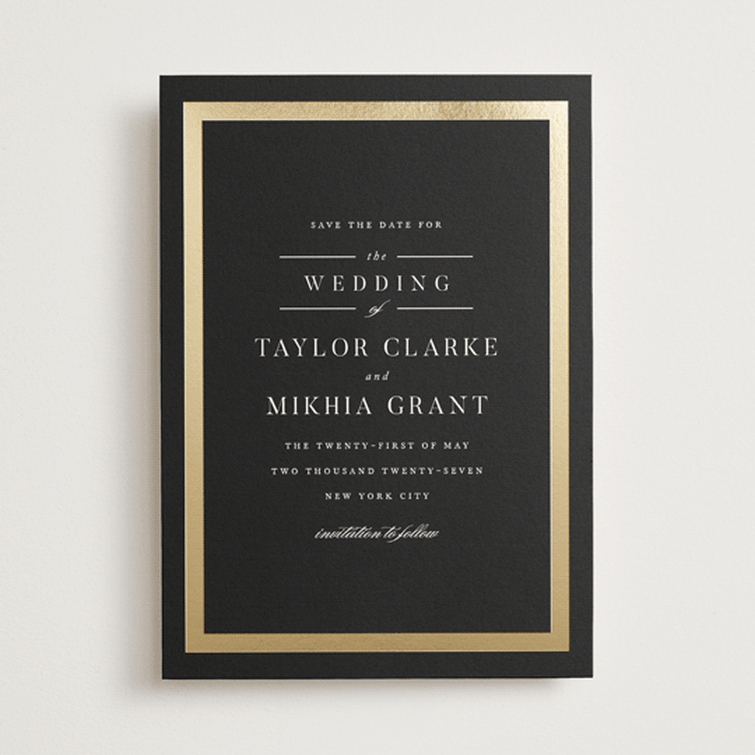"Adelaide" - Save the Dates in Black Tie by Jennifer Postorino - Front