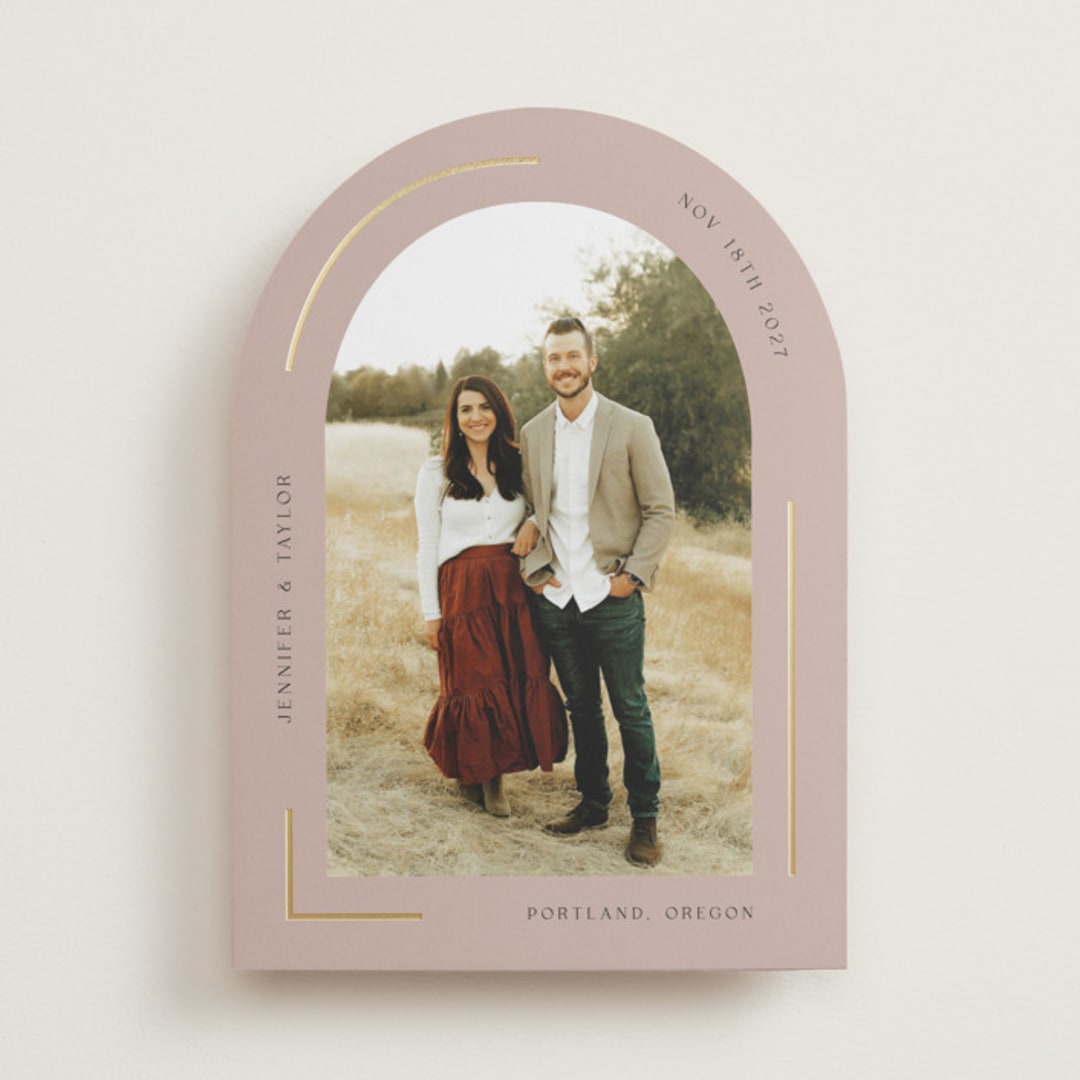 "Minimalist Arch" - Save the Dates in Petal by Elly - Front