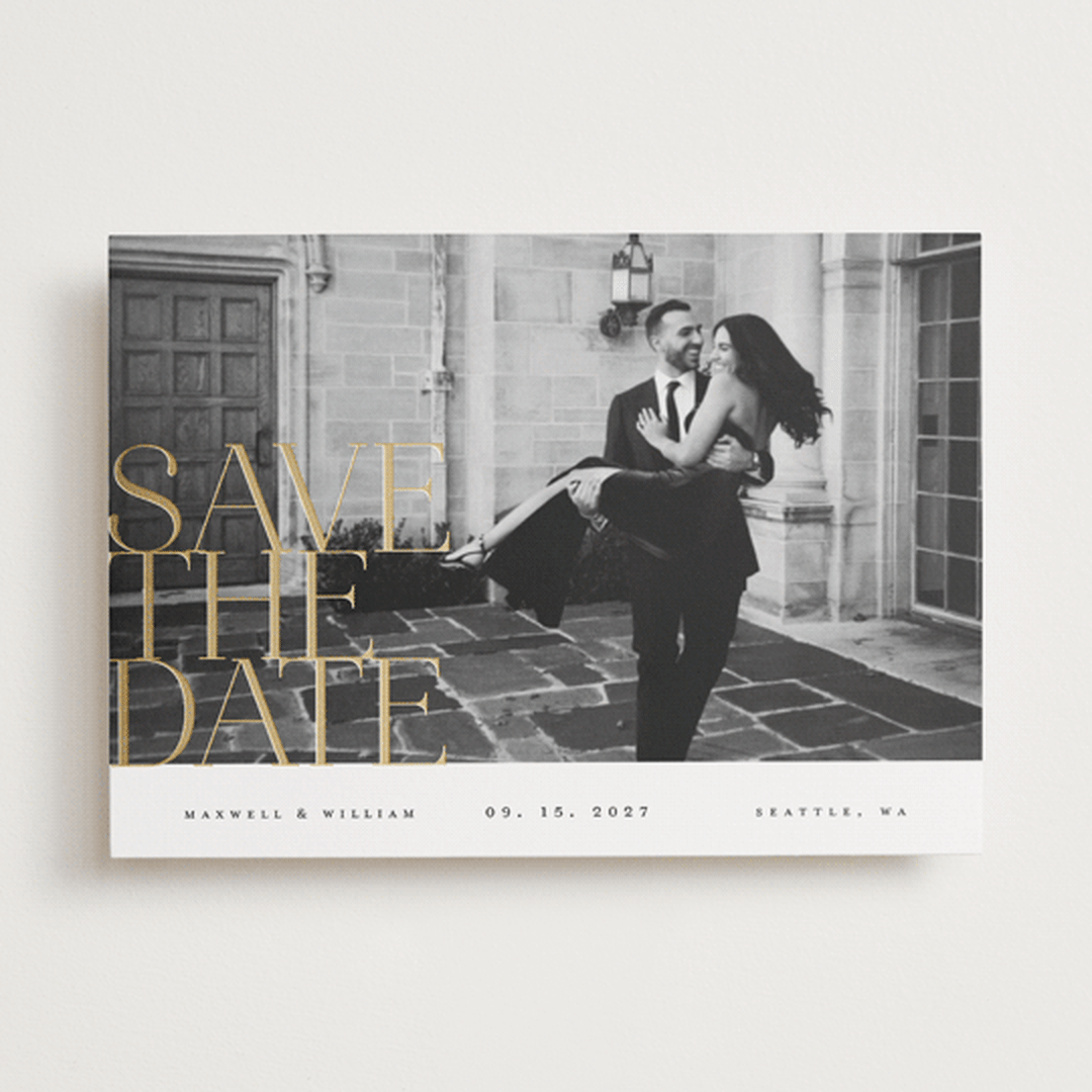 "Editorial lettering" - Save the Dates in Pearl by Ana de Sousa - Front