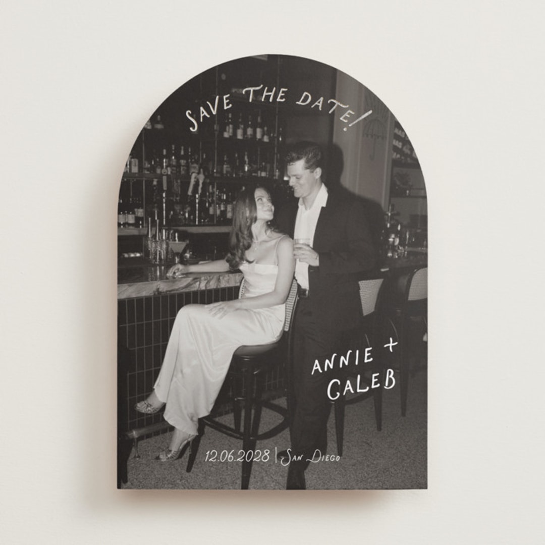 "Lovers" - Save the Dates in Ivory by Stephanie Heinrich Godbout - Front