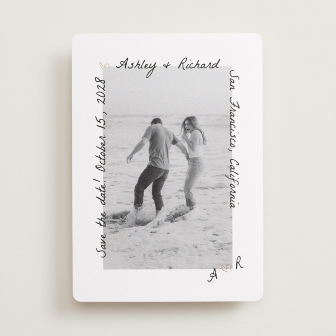 "Showered" - Save the Dates in Graphite by Claudia Orengo - Front
