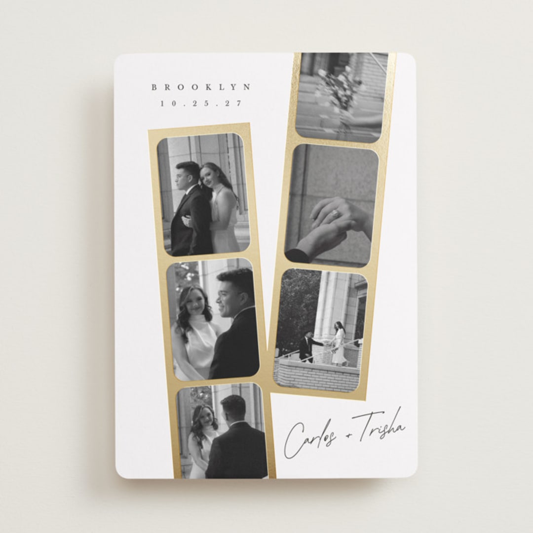 "Snapshots" - Save the Dates in Pearl by Leah Bisch - Front