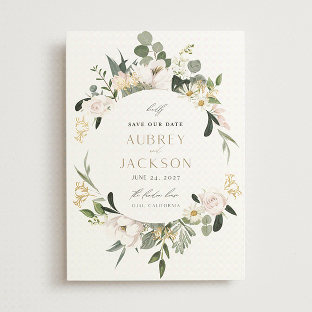 "Country Garden" - Save the Dates in Verdant by Susan Moyal - Front