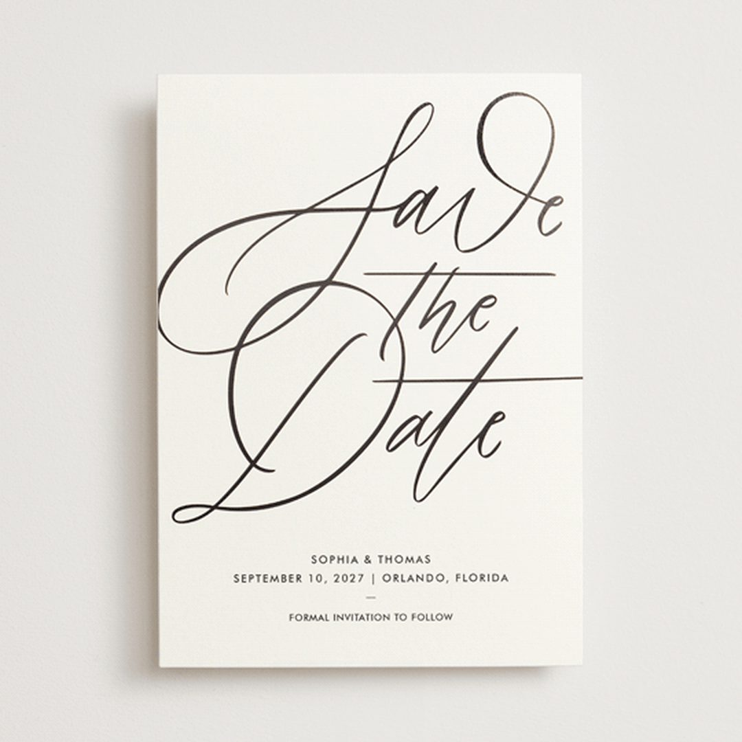 "Delicate Dates" - Save the Dates in Snow by Kristen Smith - Front